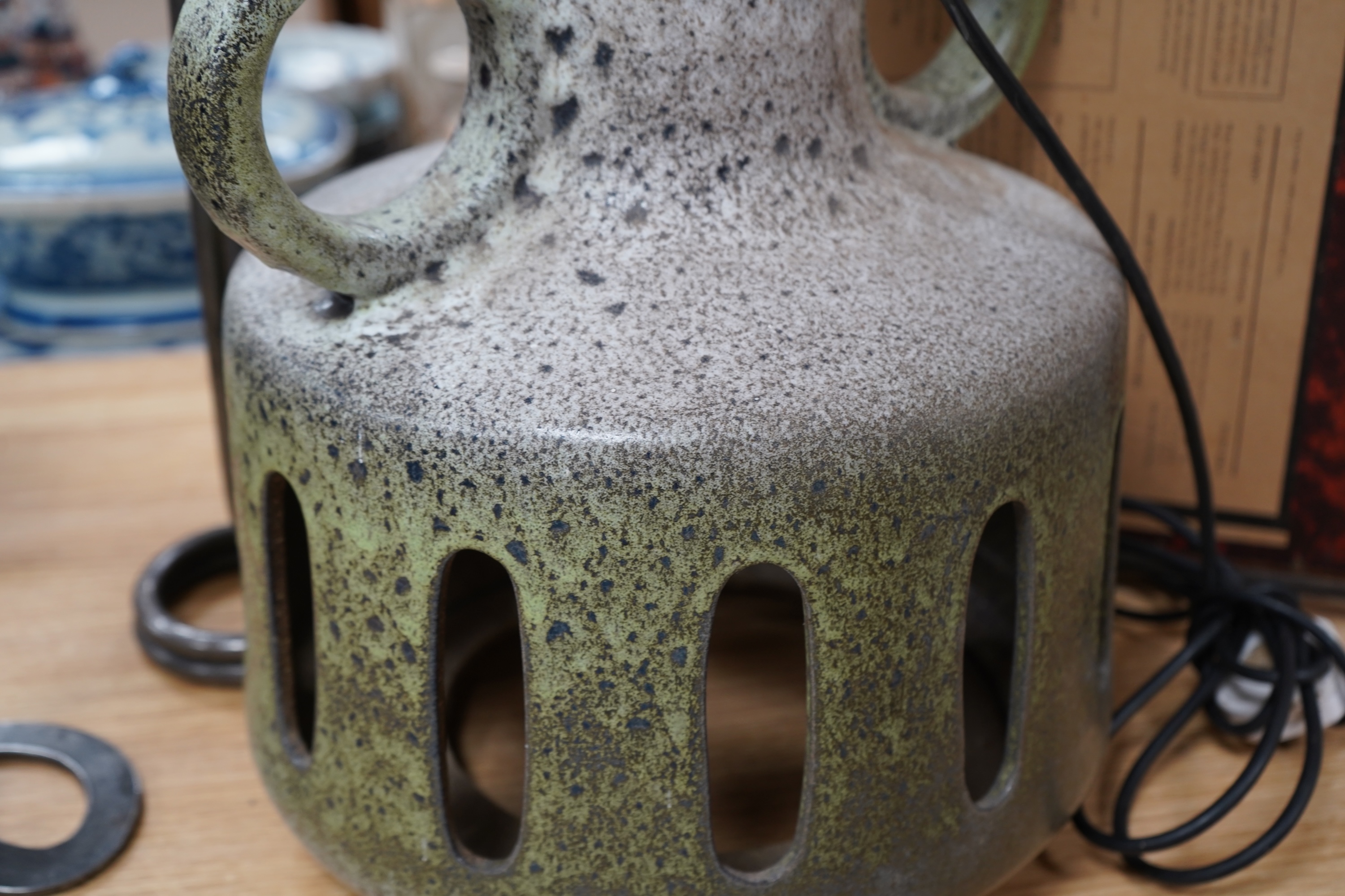 A 1970’s West German pottery floor lamp, 46cm